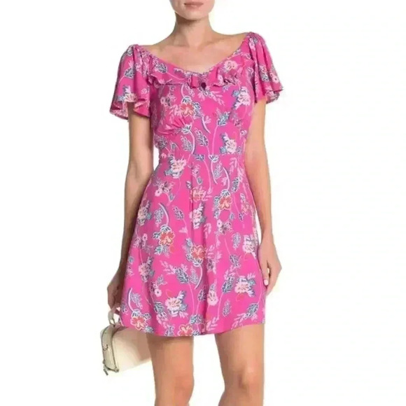 ROW A Ruffle Mini Dress Size Small - Picture 1 of 8